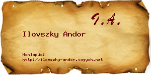 Ilovszky Andor névjegykártya