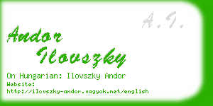 andor ilovszky business card